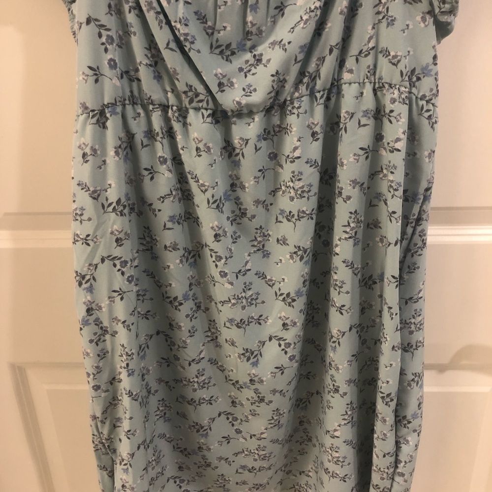 Pink Republic Blue Floral Dress with puff cup sleeves and sweetheart neckline - Picture 8 of 11